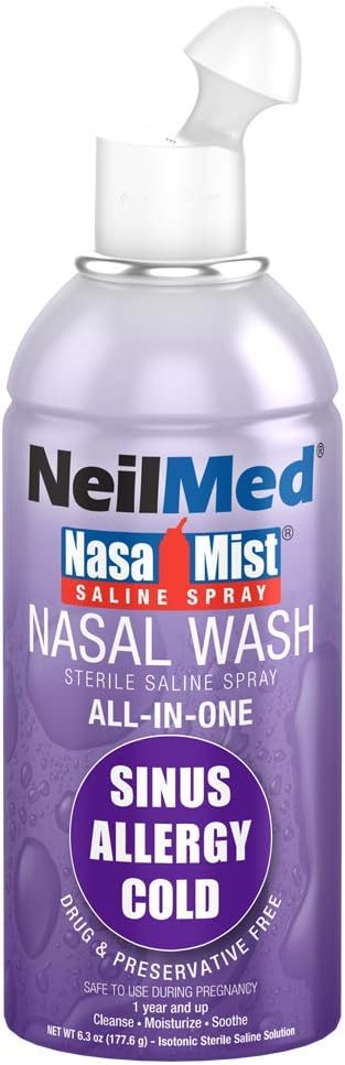 NeilMed NasaMist All in One Multi Purpose Saline Spray, 6.3 Fl Oz