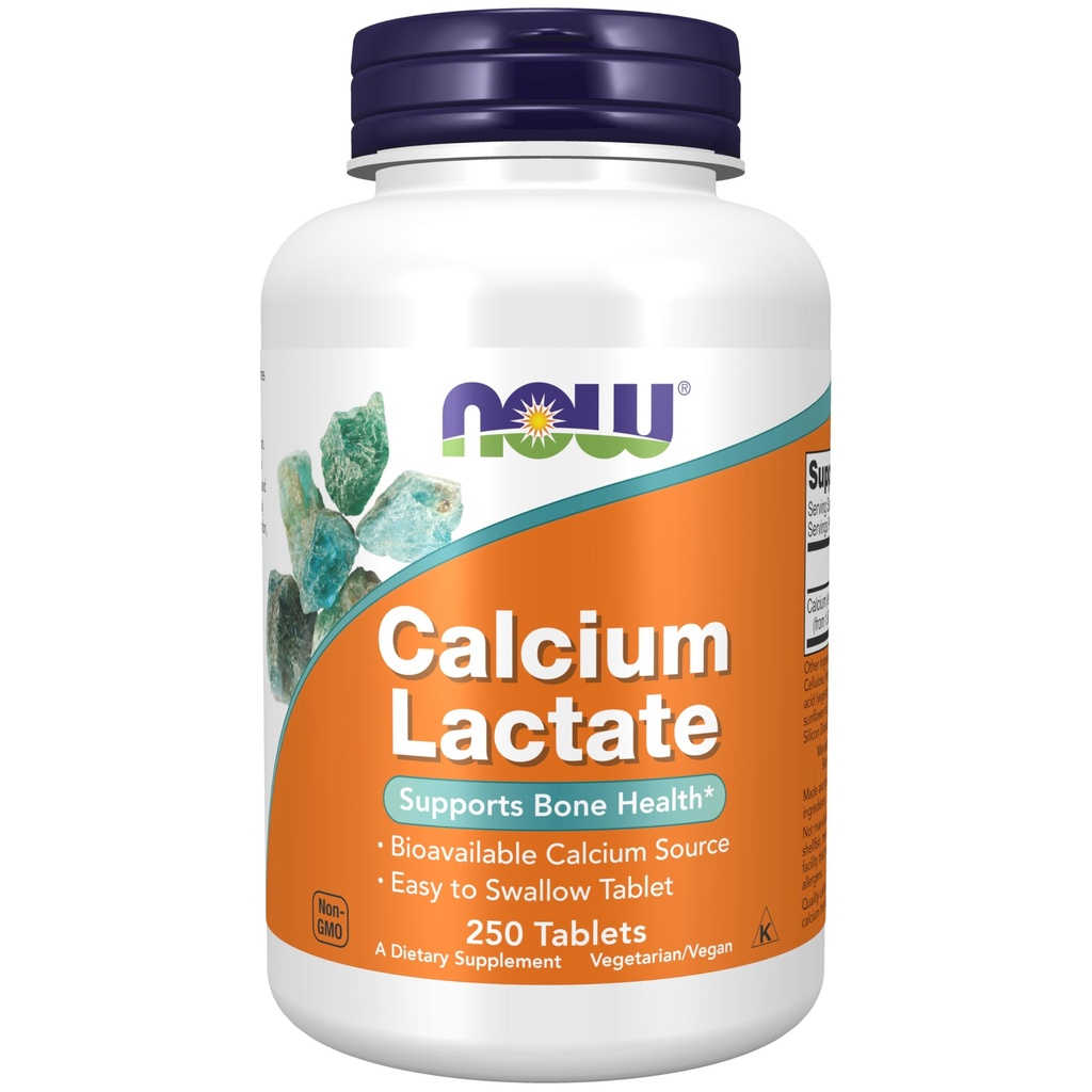 Şimdi Gıdalar Tamamlar, Kalsiyum Lactate, Bone Health, Easy to Swallow Tablet, 250 Tablet