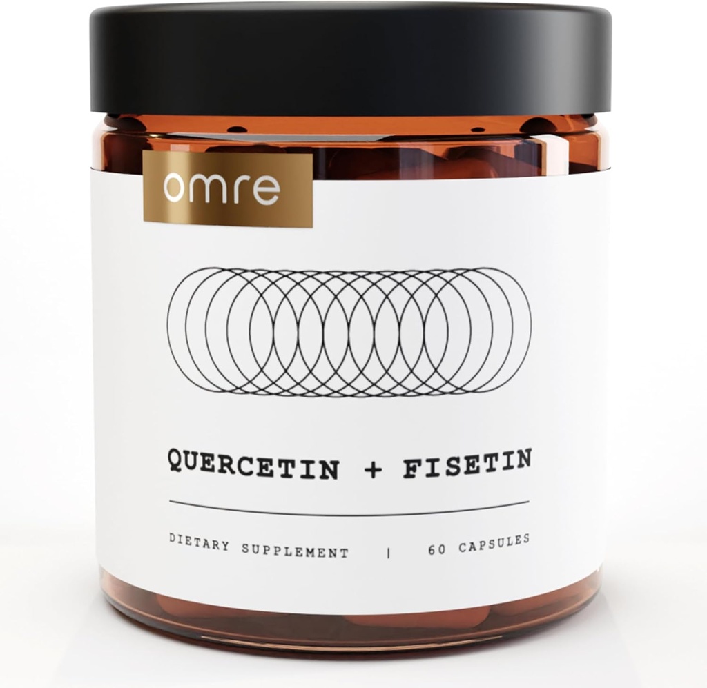 OMRE Quercetin ve Fisetin Supplements - Aging Support için Üçüncü Partili Test Edilmiş Senolytic Supplements - 500 mg Quercetin Phytosome and 100 mg Fisetin - Highly Bio available Forms