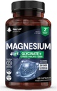 Magnezyum Glycinate 4-in-1 Kompleksi 2000 mg - 449 mg Elemental High Magnezyum Strength Magnezyum Supplements - Magnezyum Bisglycinate,Citrate, Malate, Oksit - 120 Capsules - Vegan UK Made by New Leaf