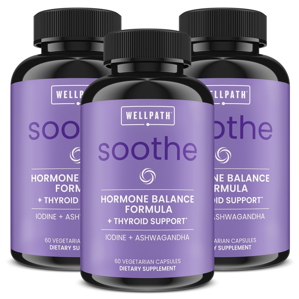 Soothe Hormon Balance for Women + Yourroid Support for Women (3-Pack) | Cortisol Manager, Mood Support, & Metabolism ATM | Adrenal Support | Rhodiola, Selenium, Iodine | Adaptogens, 180 ct