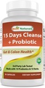 Best Naturals 15 Day Gut & Colon Cleanse + Probiotics for Women & Men with Senna, Cascara Sagrada & Psyllium Husk- 30 Capsules - Non-GMO & Gluten Free.