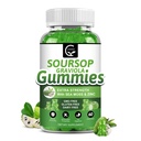 Organic Soursop Graviola Gummies - 2200mg Extra Strength Soursop Leaves Extract w/Sea Moss Extract 200mg, Ψευδάργυρος & Βιταμίνη C - Υποστηρίζει Ανοσία, Ήπαρ, Zzz & Αντιοξειδωτικό, Χωρίς Γλουτένη, Vegan, 60 Gummies