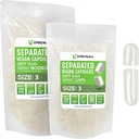 XPRS Nutra Vegan Size 3 Separated Capsules- 1000 Count Premium Empty Caps Separated in Bags - Clear Empty Capsules - Pills for DIY Supplement Filling