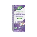 Nature's Way Sambucus Elderberry Traditional Immune Syrup for Ages 1+, Traditional Immune Support*, Antioksi Support*, Black Elderberry Extract, USDA Sertifikalı Organik, 4 Fl Oz