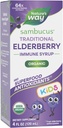 Nature's Way Sambucus Elderberry Traditional Immune Syrup for Ages 1+, Traditional Immune Support*, Antioksi Support*, Black Elderberry Extract, USDA Sertifikalı Organik, 4 Fl Oz