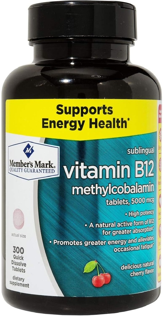 Üyeleri Mark Sublingual Vitamin B12 5000mcg (300 Count)