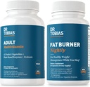Dr. Tobias Fat Burner Gece ve Yetişkin Multivitamin Destekleri Enerji, Immunity & Metabolism with Ashwagandha. Probiyotikler ile 42 meyve ve sebze, Green Coffee Bean Extract, Non-GMO, 30 Day Supply