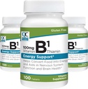 Quality Choice Vitamin B1 Thiamin 100 mg Energy Support, Nervous System Function, & Brain Health Vitamin Tabletleri, 100 Kont Şişeler (3 Pack)