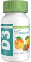 Vegan Yaşam Beslenmesi - Çocuklar ve Yetişkinler için D3 Gummies (1000 IU) - Gluten-Free, Non-GMO, Supports Bone Health and Immune System - 60 Gummies