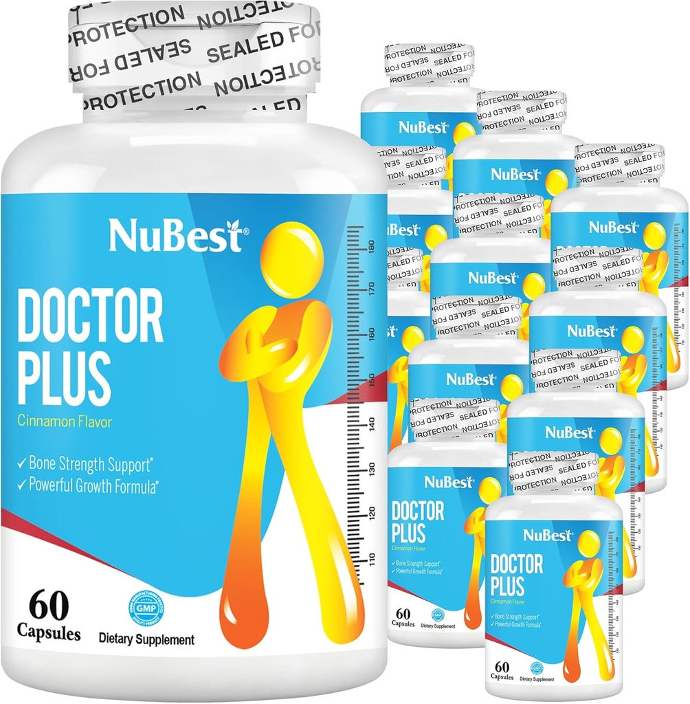 Doktor Plus - Yüksek Büyüme Formula - Yüksek Büyümeyi Destekler, D3 Vitamin K2 (MK7) - Immunity and General Health for Children (10+) ve Gençler - 12 Pack