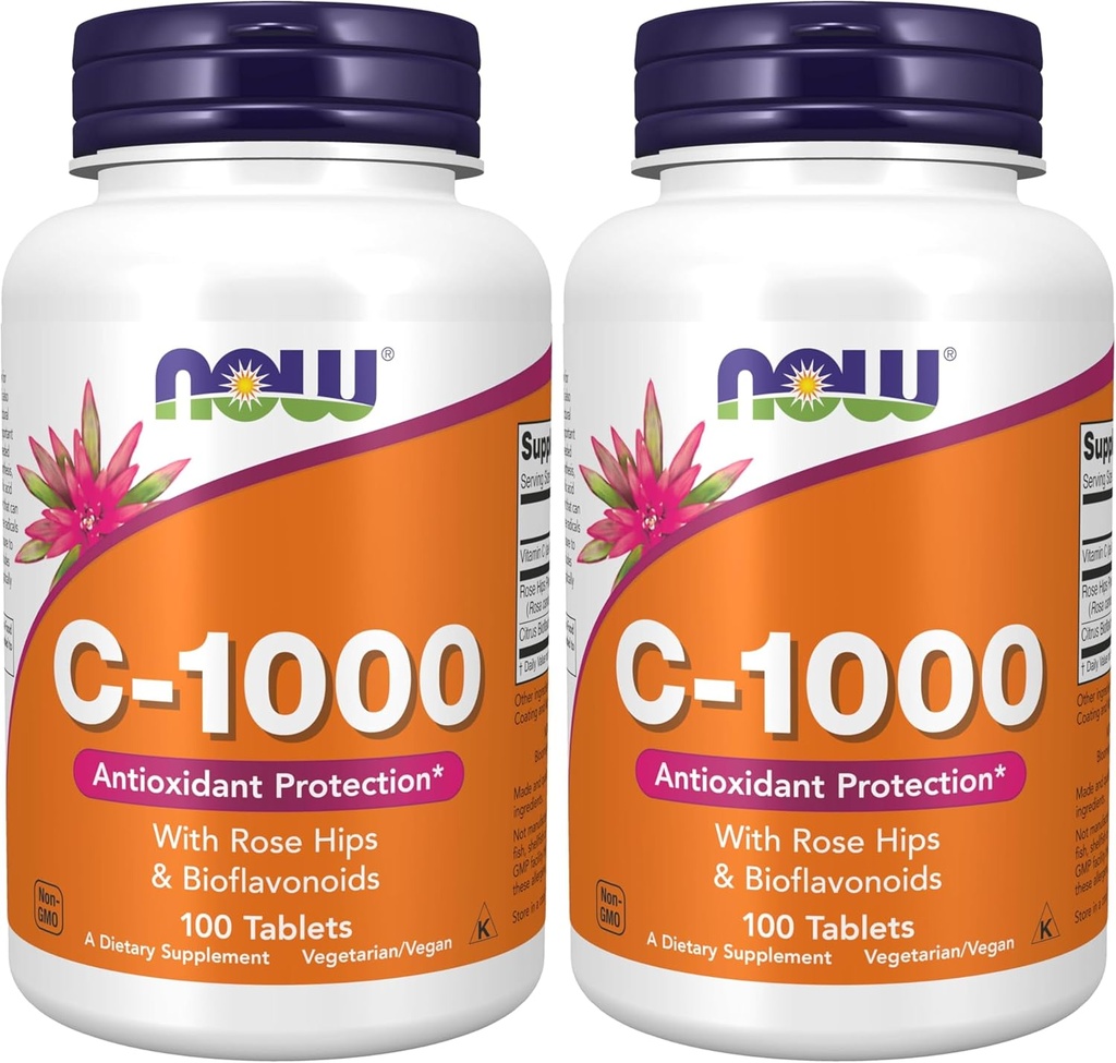 ŞİMDİ Tamamlar, Rose HIPS & Bioflavonoids ile C-1,000, Antioksit Koruma *, 100 Tablet (Pack of 2)