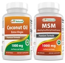 En İyi Doğallar Ekstra Virgin Coconut Petrol 1000 mg & MSM 1000 mg