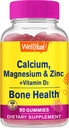 Kalsiyum, Magnezyum, çinko + Vitamin D3 Gummies by WellEvet | Bone, Muscle ve Nerve Health Support, Immune Support | for Men and Women | Gluten Free, Non GMO | Raspberry Flavor | 90 Count