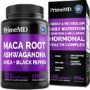 6-in-1 Organik Maca Root Ashwagandha Capsules 1710 mg with DHEA and Black Pepper Fruit Extract for Women and Men - Black Maca Supplement for Stamina, Bone and Mood Support Supplement, 120 count
