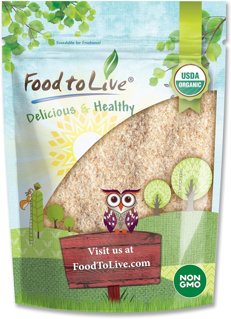 Yiyecek - Organik Tüm Psyllium Husks, 8 Ounces - Non-GMO Flakes, Vegan, Kosher, Keto Dostu, Raw, Unsweetened, Unflavored, Bulk, Great For Baking