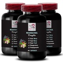 Οφέλη από μούρα - RESVERATROL COMLEX - Καθημερινή Αντιοξειδωτικά, Acai Δύναμη από μούρα, Ενίσχυση από μούρα Elderberry, Ενίσχυση του δέρματος σταφυλόκοκκο, ενέργεια από ρόδι, Goji Berry Power, Παράγοντας ενυδάτωσης 3 Φιάλες 180 κάψουλες