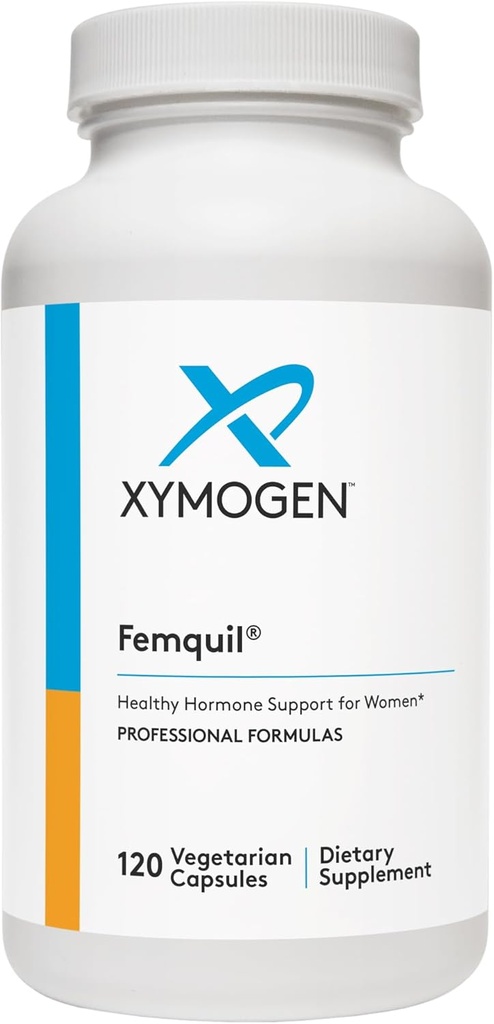XYMOGEN Femquil - Kadınlar için Hormon Dengesini Teşvik - Biyolojik olarak Aktif Medeniyet + Dim Supplement - Ease Common Menopause & PMS Belirtilerine Yardımcı Olabilir - Antioksit Aktivitesi (120 Capsules)
