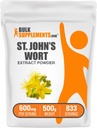 BulkSupplements.com St. John's Wort Extract - St. Johns Wort Supplement, Herbal Supplement for Mood - Vegan & Gluten Free, 600 mg per Service, 500g (1.1 lbs) (Pack of 1)