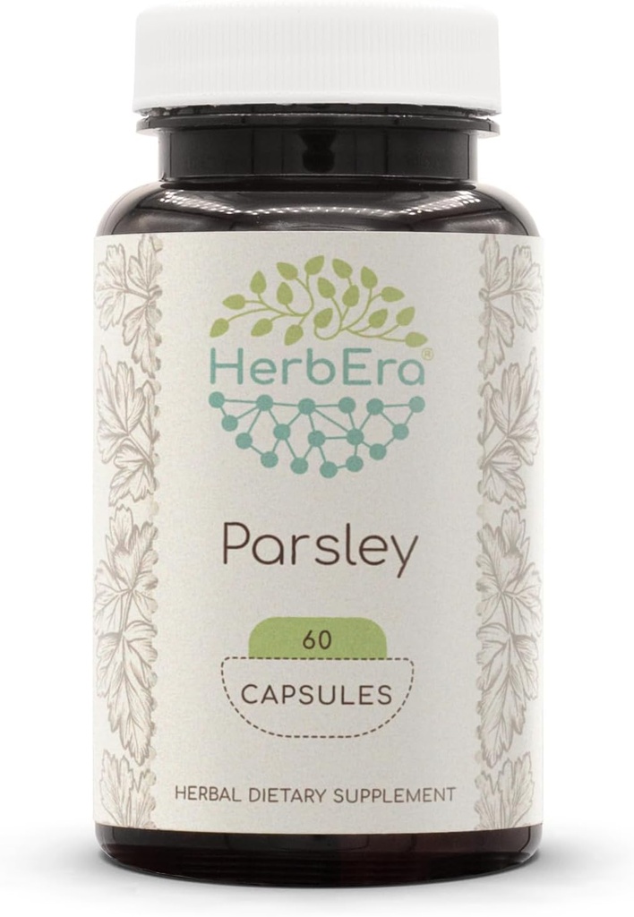 HerbEra Parsley 60 Capsules, 500 mg, Made with Parsley (Petroselinum crispum) Dried Leaf (60 Capsules)