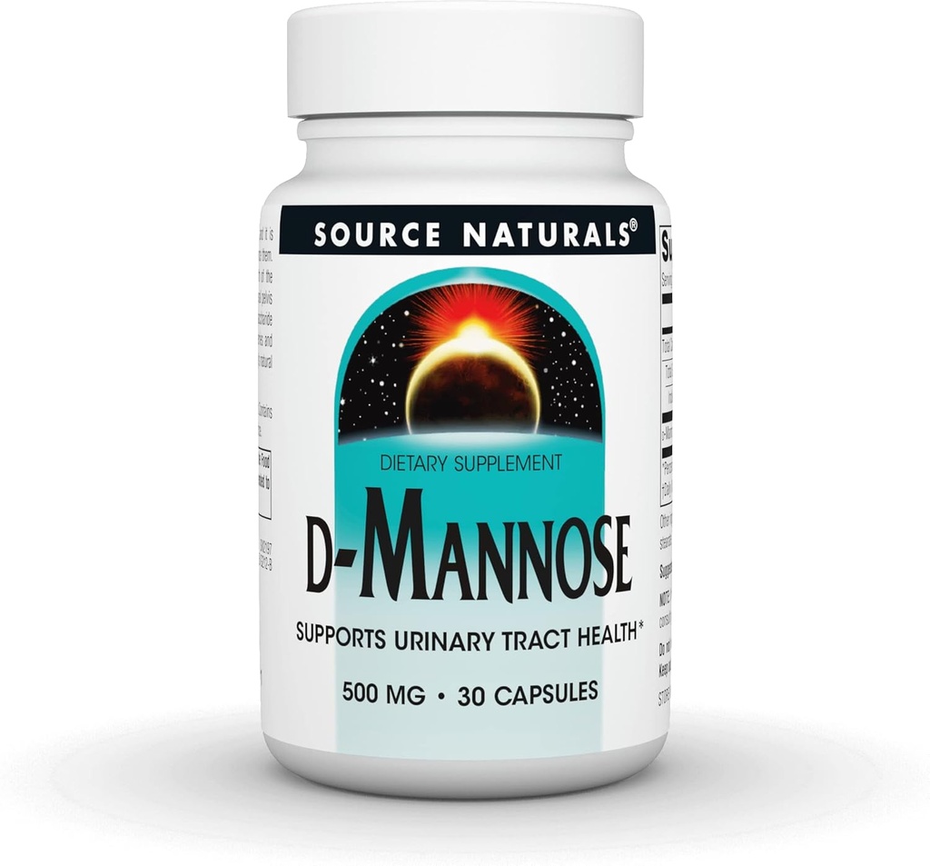 Source Naturals D-Mannose, Potent Urinary Tract & Bladder Health Support*, 500 mg - 30 Capsules