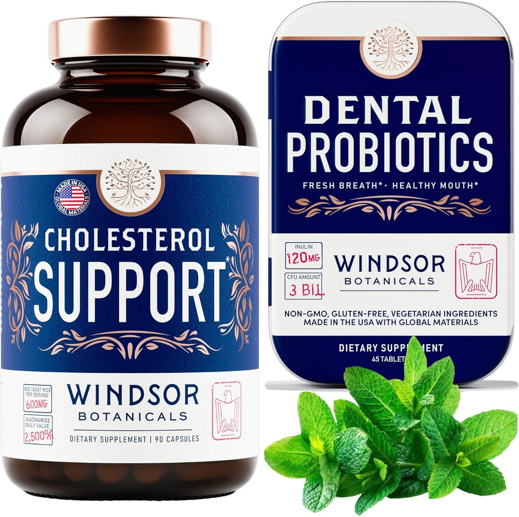 GDSOR BOTANICALS Cholesterol Support Supplements and Dental Probiyotiks for Fresh Breath Sche