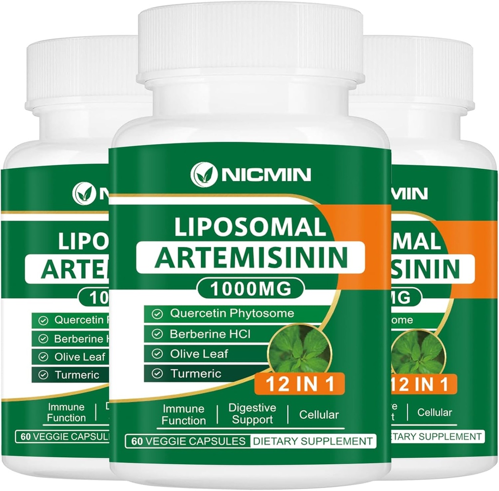 Liposomal Artemisinin Supplement 1000mg, Sweet Wormwood Extract with 200mg Quercetin Phytosome, Maximum Absorption for Antioxidant 180 Capsules