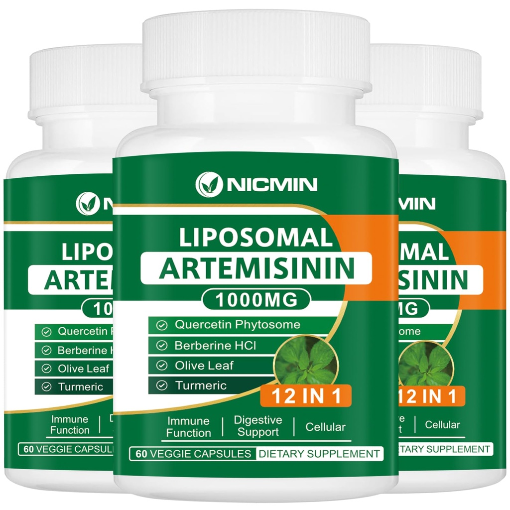 Liposomal Artemisinin Tamam 1000 mg, Sweet Wormwood, 200 mg Quercetin Phytosome, Antioksit 180 Capsules için maksimum Absiyon