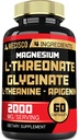 2000mg Θρεονικό μαγνήσιο L συμπλήρωμα με Γλυκινικό μαγνήσιο, L-Θεανίνη & Απιγενίνη - 60 κάψουλες - Θετική διάθεση, Εγκεφαλική υγεία, δυνατότητα μνήμης & μυϊκή υποστήριξη ανάπτυξης