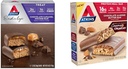 Atkins Endulge Chocolate Caramel Mousse Bar, Dessert, 1g Sugar, High in Fiber, 5 Kont & Chocolate Almond Butter Protein Meal Bar, Chem Friendly, 5 Count Count Count Count