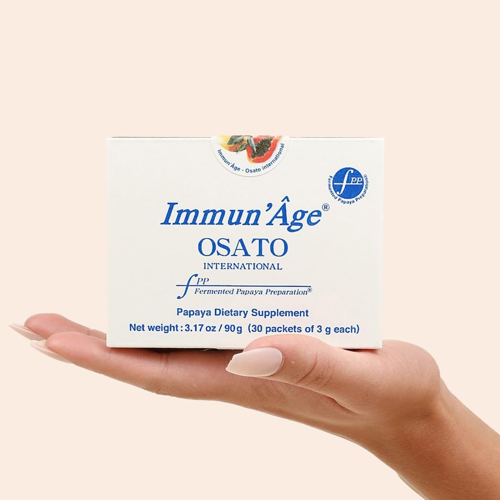 IMMUN'ÂGE - Συμπλήρωμα κατά της γήρανσης - ενεργοποιητής NRF2 - Ανοσοποιητική Υποστήριξη - Αντιοξειδωτικό - Κυτταρικό Ενέργειες Booster - Προστασία γήρανσης δέρματος - 100% Ιαπωνική Ζυμωμένη Παπάγια - Σκόνη - 30 Πακέτα x 3 γραμμάρια