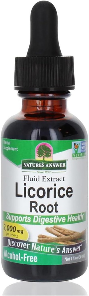 Nature's Answer Licorice Root | Herbal Supplement | Supports Digestive Health | Non-GMO & Kosher | Alkol Özgür, Gluten-Free & Vegan 1oz