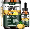 Triple Complex Supplement, Magnezyum Glycinate, Blend, Citrate Liquid Drops 1000 mg with Ashwagandha, CoQ10, Vitamin B6, C, D, çinko - Vegan Pineapple Flavor