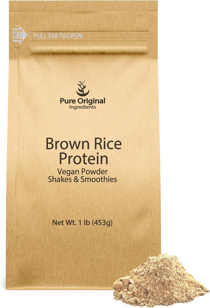 PURE ORIGINAL INGREDIENTS Brown Rice Vegan Protein Toz (1 lb) Sprod Brown Rice, Gluten Free, Shakes & Smoothies