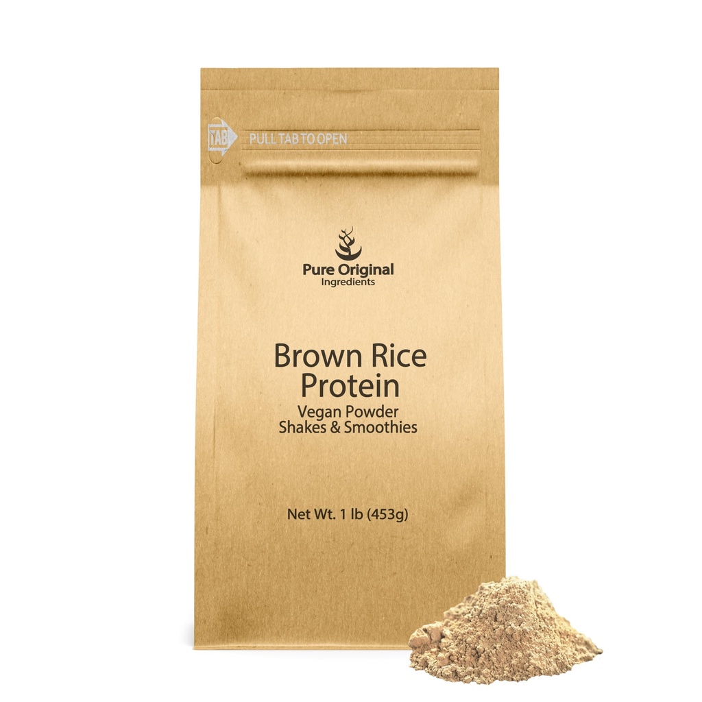 PURE ORIGINAL INGREDIENTS Brown Rice Vegan Protein Toz (1 lb) Sprod Brown Rice, Gluten Free, Shakes & Smoothies