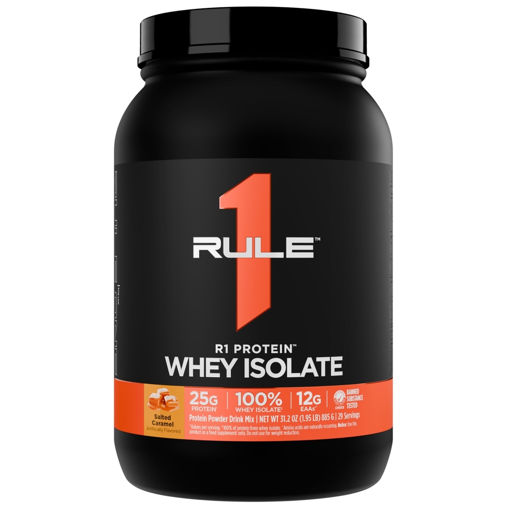 Άρθρο 1 R1 Πρωτεΐνη Whey Isolate - με 25g πρωτεΐνη & 6g BCAA Αποκλειστικά από απομονωμένες & υδρολυμένες πηγές για την αποκατάσταση προπόνησης (2 Λίρες*, αλάτι Carmel)