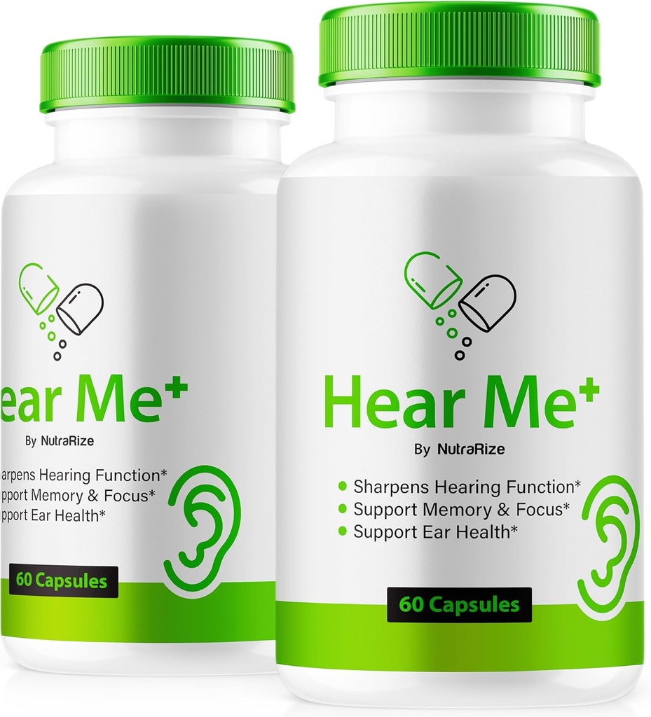 (2 Pack) Hear Me + Κάψουλες, Επίσημη HearMe + Χάπια, Hear Me Plus Φόρμουλα αυτιού για μια υγιή ακρόαση, Premium HearMe Plus για την υγεία του αυτιού, Φυσικό αυτί καθαρότερη υποστήριξη, Hear Me+ κριτική (120 κάψουλες)