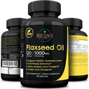 Flaxseed Oil Capsules - 1000 mg - 120 Vegan Soft Gels - Omega 3, 6, 9 - Cold Pressed Flax Tohum Formula - 4 Ay Supply - NextGenU