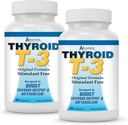 Mutlak Beslenme Tiroid T3 Kadın ve Erkekler için Radikal Metabolik Destek, Enerji ve Odak, Sağlıklı Tiroid Fonksiyonu, Doğal Formula, Non-GMO, No Caffeine, 2 Pack 60 Hizmet, 120 Capsules