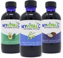 MyVitalC Combo of Organic Ekstra Virgin Zeytinyağı, MCT & Aokado yağı - ESS60 Antioksi Supplement - Anti-Aging, Longevity, Sleep, Energy - 3 Paket