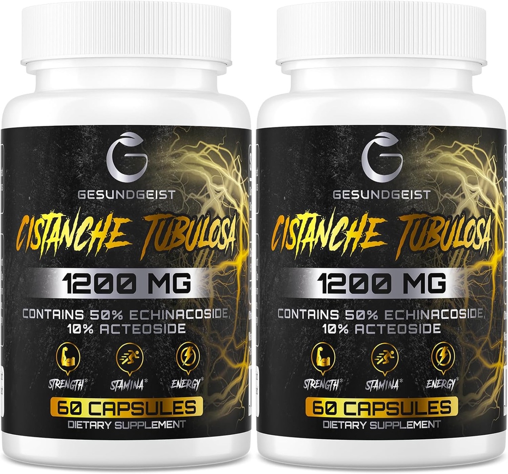 Cistanche Tubulosa Extract -1200mg per Serving,50% Echinacoside,10% Acteoside, Vegan,Gluten Free(2 Pack)