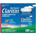 Claritin Alerji Tıpı Yetişkinler için, 24 Saat Non-Drowsy Loratadine 10 mg Pills, Antihistamine, 100 Tablet