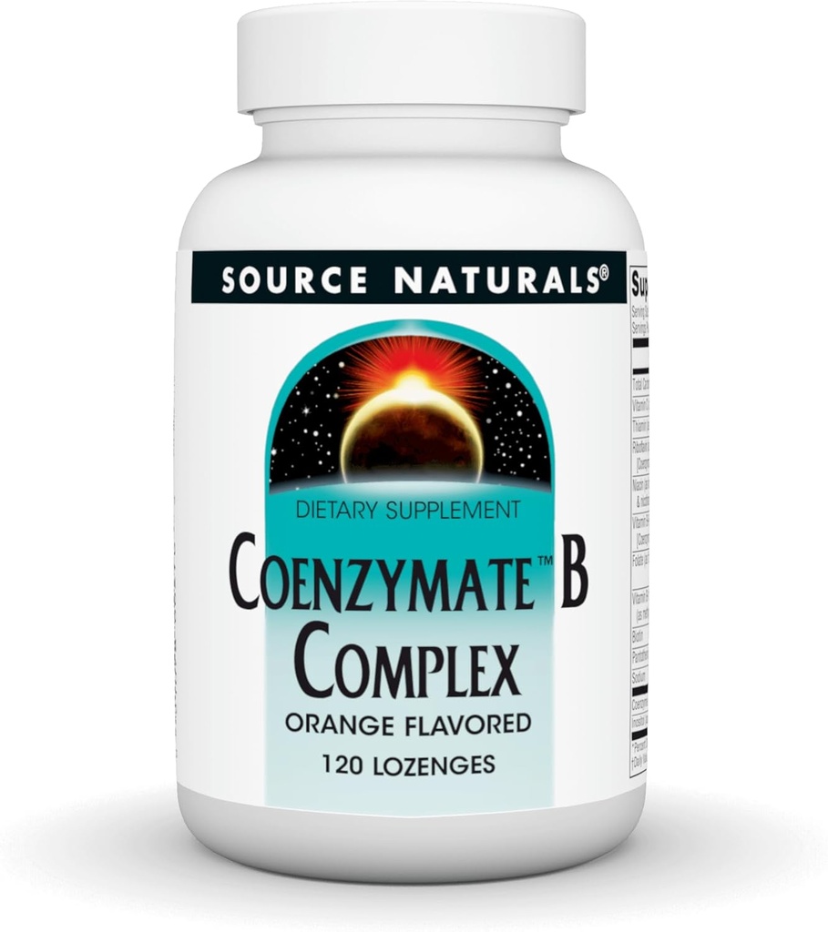 Source Naturals Coenzymate B Complex - Πορτοκαλί Γεύση που Λιώνει στο Στόμα - Β Βιταμίνες - 120 Lozenges