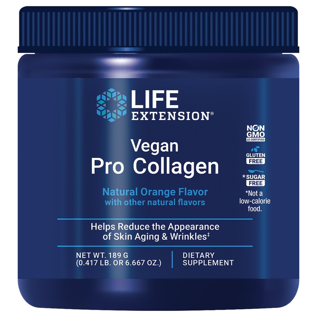 Life Extension Vegan Pro Collagen, Collagen Builder Support, Skin Health, Tip I Collagen Platinum, gotu kola, C, Gluten-Free, Non-GMO, Vegan, 30 Hizmet