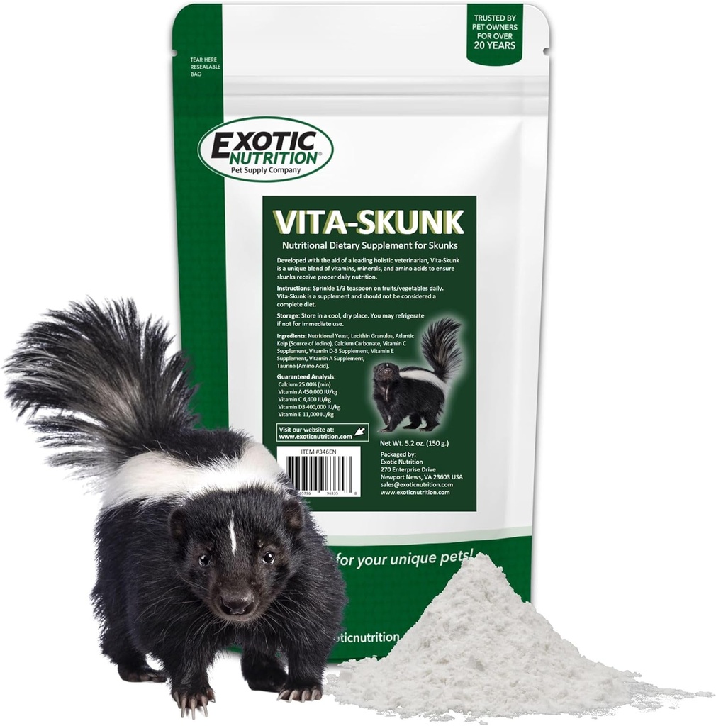 Vita-Skunk (5.2 oz.) - Συμπλήρωμα Διατροφής Διατροφής - Κατασκευασμένο από Ουσιώδεις Βιταμίνες, Ορυκτά & Αμινοξέα - για Pet Skunks