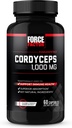 FORCE FACTOR Cordyceps Κάψουλες με 1000mg Cordyceps Sinensis εκχύλισμα μανιταριών, παραδοσιακά χρησιμοποιείται για τη βελτίωση της ζωτικότητας, με BioPerine για γρήγορη απορρόφηση, Βασικά φυσικά συστατικά, 60 κάψουλες