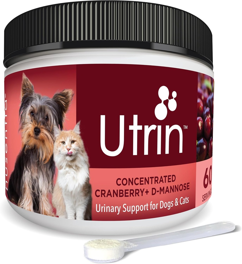 NUSENTIA UTRIN - Cats & Dogs için Urinary Support - Dual-Action Cranberry & D-Mannose - Natural Bladder Health, Incontinence ve Recurring UTI, 60 Hizmetler