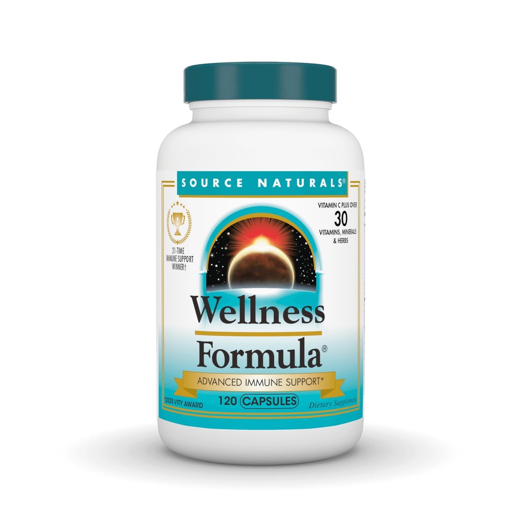 Source Naturals Wellness Formula, Advanced Immune Support*, Bio-Aligned Vitamins & Herbal Defense - Immune System Support Supplement & Immunity Alert - 120 Capsules