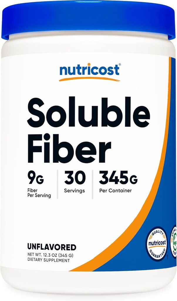 Nutricost Soluble Fiber (Unflavored) 30 Servings - Vegan, Non-GMO, Gluten Free