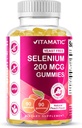 Vitamatic Yeast Free Selenium Gummies 200mcg ως συμπλήρωμα σεληνομεθειονίνης Essential Trace Mineral με ανώτερη απορρόφηση 90 Pectin Based Gummies